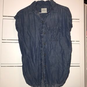 American Eagle Sleeveless Denim Jacket